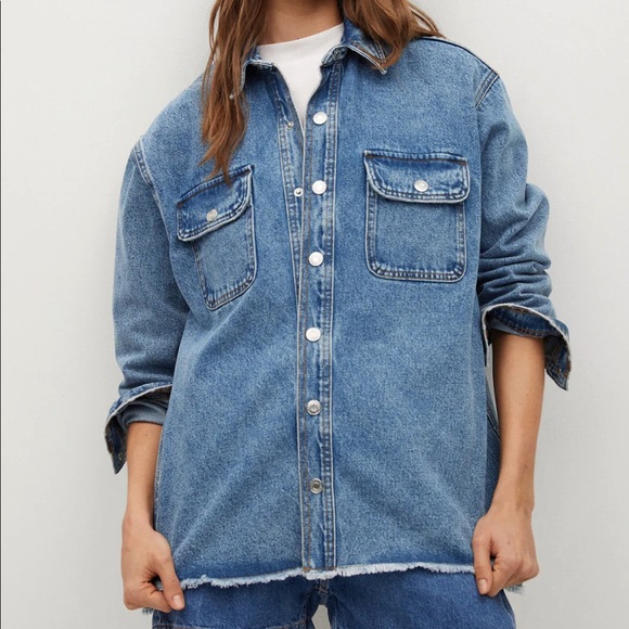 Mango Jackets & Blazers - Oversized Mango Denim Jacket . Size XL